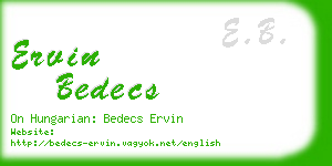 ervin bedecs business card